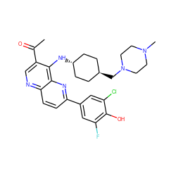 CC(=O)c1cnc2ccc(-c3cc(F)c(O)c(Cl)c3)nc2c1N[C@H]1CC[C@H](CN2CCN(C)CC2)CC1 ZINC000473165185