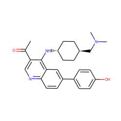 CC(=O)c1cnc2ccc(-c3ccc(O)cc3)cc2c1N[C@H]1CC[C@H](CN(C)C)CC1 ZINC000473198592