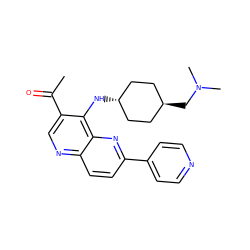 CC(=O)c1cnc2ccc(-c3ccncc3)nc2c1N[C@H]1CC[C@H](CN(C)C)CC1 ZINC000473164997