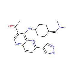 CC(=O)c1cnc2ccc(-c3cn[nH]c3)nc2c1N[C@H]1CC[C@H](CN(C)C)CC1 ZINC000473213513