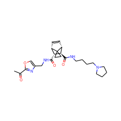 CC(=O)c1nc(CNC(=O)[C@@H]2[C@@H]3C=C[C@H]([C@H]2C(=O)NCCCCN2CCCC2)C32CC2)co1 ZINC000168373075