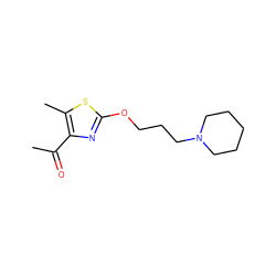 CC(=O)c1nc(OCCCN2CCCCC2)sc1C ZINC000064540807