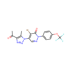 CC(=O)c1nnn(-c2cnn(-c3ccc(OC(F)(F)F)cc3)c(=O)c2Br)c1C ZINC000103235293