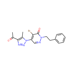 CC(=O)c1nnn(-c2cnn(CCc3ccccc3)c(=O)c2Br)c1C ZINC000103235307