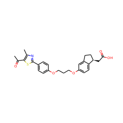 CC(=O)c1sc(-c2ccc(OCCCOc3ccc4c(c3)CC[C@H]4CC(=O)O)cc2)nc1C ZINC000014977169