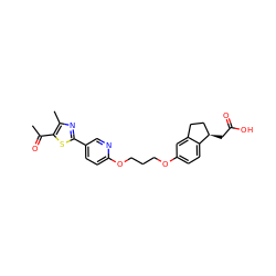 CC(=O)c1sc(-c2ccc(OCCCOc3ccc4c(c3)CC[C@H]4CC(=O)O)nc2)nc1C ZINC000028891677