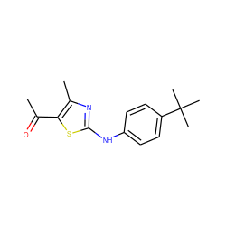 CC(=O)c1sc(Nc2ccc(C(C)(C)C)cc2)nc1C ZINC000299861072