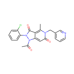 CC(=O)n1c2cc(=O)n(Cc3cccnc3)c(C)c2c(=O)n1-c1ccccc1Cl ZINC000064436715