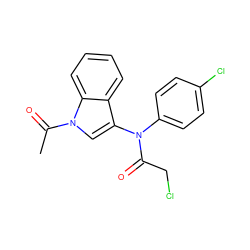 CC(=O)n1cc(N(C(=O)CCl)c2ccc(Cl)cc2)c2ccccc21 ZINC000002420377