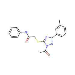 CC(=O)n1nc(-c2cccc(C)c2)nc1SCC(=O)Nc1ccccc1 ZINC000000853600