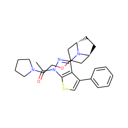 CC(=O)n1nc(N2[C@H]3CC[C@H]2CC(OCCN2CCCC2)C3)c2c(-c3ccccc3)csc21 ZINC000205829612