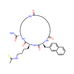 CC(=S)NCCCC[C@@H]1NC(=O)[C@H](Cc2ccc3ccccc3c2)NC(=O)CCCCCCC(=O)NCCCC[C@@H](C(N)=O)NC1=O ZINC001772623302