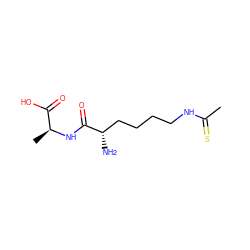 CC(=S)NCCCC[C@H](N)C(=O)N[C@@H](C)C(=O)O ZINC000072125958