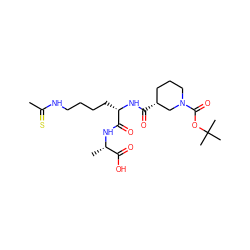 CC(=S)NCCCC[C@H](NC(=O)[C@@H]1CCCN(C(=O)OC(C)(C)C)C1)C(=O)N[C@@H](C)C(=O)O ZINC000072124904