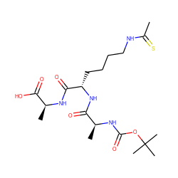 CC(=S)NCCCC[C@H](NC(=O)[C@H](C)NC(=O)OC(C)(C)C)C(=O)N[C@@H](C)C(=O)O ZINC000072125157