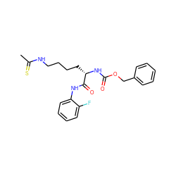 CC(=S)NCCCC[C@H](NC(=O)OCc1ccccc1)C(=O)Nc1ccccc1F ZINC000072126131