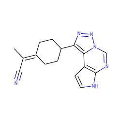 CC(C#N)=C1CCC(c2nnn3cnc4[nH]ccc4c23)CC1 ZINC001772581797