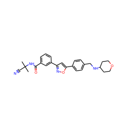 CC(C)(C#N)NC(=O)c1cccc(-c2cc(-c3ccc(CNC4CCOCC4)cc3)on2)c1 ZINC000066074517