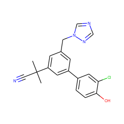 CC(C)(C#N)c1cc(Cn2cncn2)cc(-c2ccc(O)c(Cl)c2)c1 ZINC000045356827