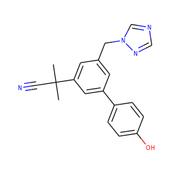 CC(C)(C#N)c1cc(Cn2cncn2)cc(-c2ccc(O)cc2)c1 ZINC000045387641