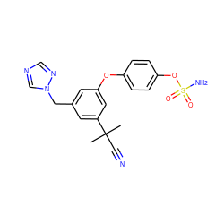 CC(C)(C#N)c1cc(Cn2cncn2)cc(Oc2ccc(OS(N)(=O)=O)cc2)c1 ZINC000473136163