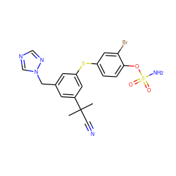 CC(C)(C#N)c1cc(Cn2cncn2)cc(Sc2ccc(OS(N)(=O)=O)c(Br)c2)c1 ZINC000473136266