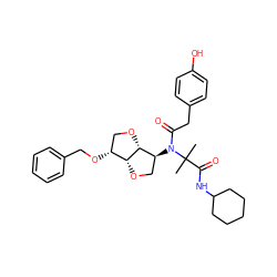 CC(C)(C(=O)NC1CCCCC1)N(C(=O)Cc1ccc(O)cc1)[C@H]1CO[C@@H]2[C@H](OCc3ccccc3)CO[C@@H]21 ZINC001772649926