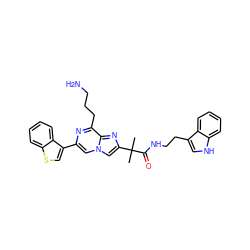 CC(C)(C(=O)NCCc1c[nH]c2ccccc12)c1cn2cc(-c3csc4ccccc34)nc(CCCN)c2n1 ZINC000027852502