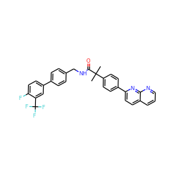 CC(C)(C(=O)NCc1ccc(-c2ccc(F)c(C(F)(F)F)c2)cc1)c1ccc(-c2ccc3cccnc3n2)cc1 ZINC000095577762