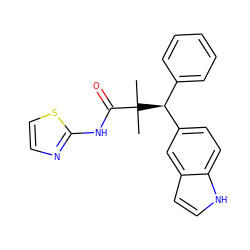 CC(C)(C(=O)Nc1nccs1)[C@@H](c1ccccc1)c1ccc2[nH]ccc2c1 ZINC000096284232