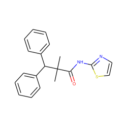 CC(C)(C(=O)Nc1nccs1)C(c1ccccc1)c1ccccc1 ZINC000072111258