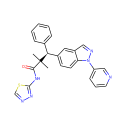 CC(C)(C(=O)Nc1nncs1)[C@@H](c1ccccc1)c1ccc2c(cnn2-c2cccnc2)c1 ZINC000096283940