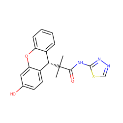 CC(C)(C(=O)Nc1nncs1)[C@H]1c2ccccc2Oc2cc(O)ccc21 ZINC000072111146