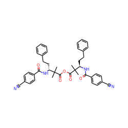 CC(C)(C(=O)OC(=O)C(C)(C)[C@@H](CCc1ccccc1)NC(=O)c1ccc(C#N)cc1)[C@@H](CCc1ccccc1)NC(=O)c1ccc(C#N)cc1 ZINC000037858489