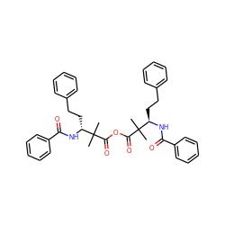 CC(C)(C(=O)OC(=O)C(C)(C)[C@@H](CCc1ccccc1)NC(=O)c1ccccc1)[C@@H](CCc1ccccc1)NC(=O)c1ccccc1 ZINC000014113369