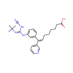 CC(C)(C)/N=C(\NC#N)Nc1cccc(/C(=C\CCCCCC(=O)O)c2cccnc2)c1 ZINC000013796634