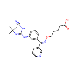 CC(C)(C)/N=C(\NC#N)Nc1cccc(/C(=N\OCCCCC(=O)O)c2cccnc2)c1 ZINC000013796637