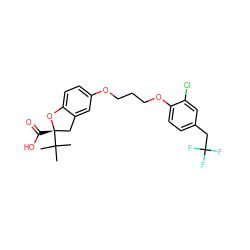 CC(C)(C)[C@@]1(C(=O)O)Cc2cc(OCCCOc3ccc(CC(F)(F)F)cc3Cl)ccc2O1 ZINC000013671819