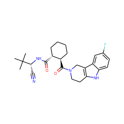 CC(C)(C)[C@@H](C#N)NC(=O)[C@@H]1CCCC[C@H]1C(=O)N1CCc2[nH]c3ccc(F)cc3c2C1 ZINC000095552429