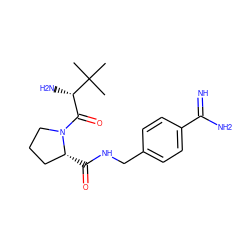 CC(C)(C)[C@@H](N)C(=O)N1CCC[C@H]1C(=O)NCc1ccc(C(=N)N)cc1 ZINC000045371100