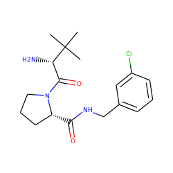 CC(C)(C)[C@@H](N)C(=O)N1CCC[C@H]1C(=O)NCc1cccc(Cl)c1 ZINC000045386332