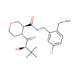 CC(C)(C)[C@@H](O)C(=O)N1CCOC[C@H]1C(=O)NCc1cc(Cl)ccc1CN ZINC000103269065