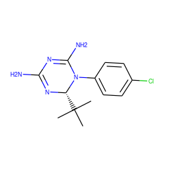 CC(C)(C)[C@@H]1N=C(N)N=C(N)N1c1ccc(Cl)cc1 ZINC000013809214