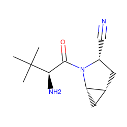 CC(C)(C)[C@H](N)C(=O)N1[C@H](C#N)C[C@@H]2C[C@@H]21 ZINC000013560883