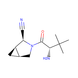 CC(C)(C)[C@H](N)C(=O)N1C[C@H]2C[C@H]2[C@H]1C#N ZINC000013560884