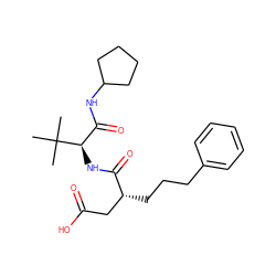 CC(C)(C)[C@H](NC(=O)[C@H](CCCc1ccccc1)CC(=O)O)C(=O)NC1CCCC1 ZINC000027642930