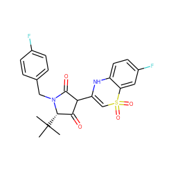 CC(C)(C)[C@H]1C(=O)C(C2=CS(=O)(=O)c3cc(F)ccc3N2)C(=O)N1Cc1ccc(F)cc1 ZINC000101294419