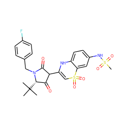 CC(C)(C)[C@H]1C(=O)C(C2=CS(=O)(=O)c3cc(NS(C)(=O)=O)ccc3N2)C(=O)N1Cc1ccc(F)cc1 ZINC000101294371