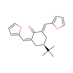 CC(C)(C)[C@H]1C/C(=C/c2ccco2)C(=O)/C(=C/c2ccco2)C1 ZINC000245310289