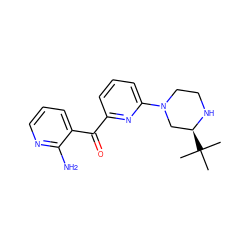 CC(C)(C)[C@H]1CN(c2cccc(C(=O)c3cccnc3N)n2)CCN1 ZINC000084738988